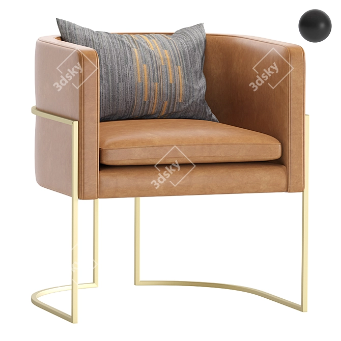 Luxurious Leather Armchair with Julius Design 3D model image 1