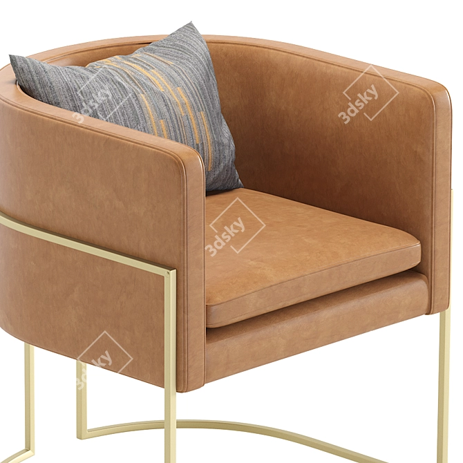 Luxurious Leather Armchair with Julius Design 3D model image 3