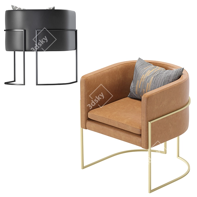 Luxurious Leather Armchair with Julius Design 3D model image 5