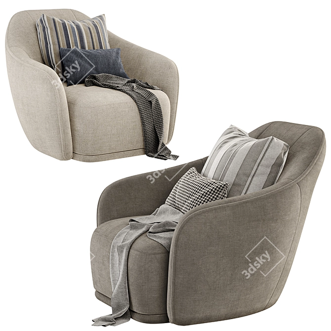 Comfort Collection Fabric Armchair 3D model image 3