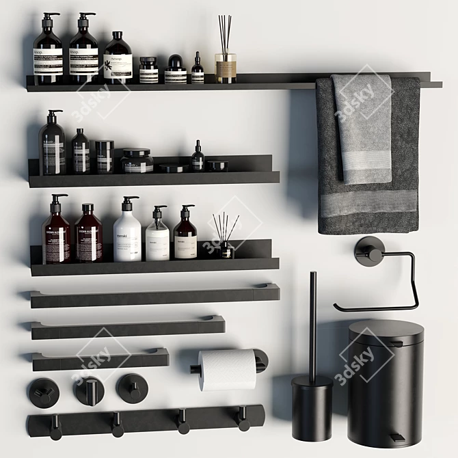 Bathroom Décor Set: Modern Accessories 3D model image 2