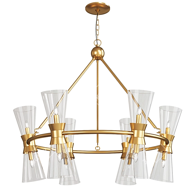 Elegant Quennell Chandelier 3D model image 1