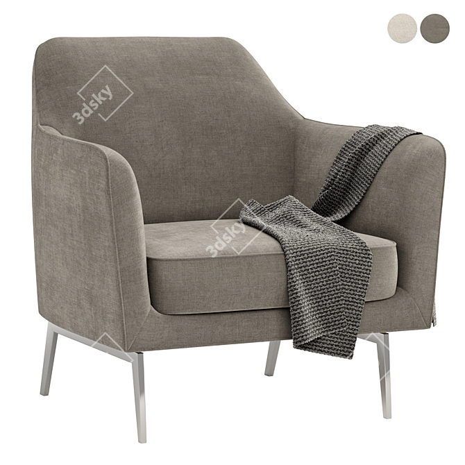 Sophisticated LUCE Armchair: Sleek Design & Remarkable Comfort 3D model image 2