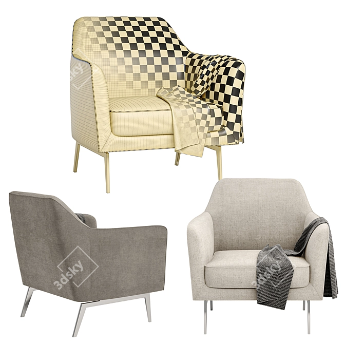 Sophisticated LUCE Armchair: Sleek Design & Remarkable Comfort 3D model image 4