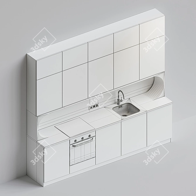 Custom Design Kitchen Set 3D model image 26