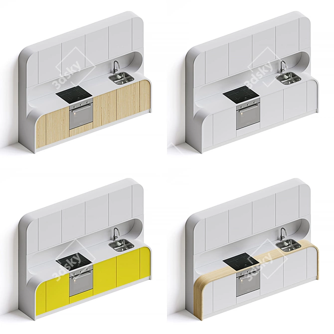 Custom Kitchen Set with Premium Appliances 3D model image 8