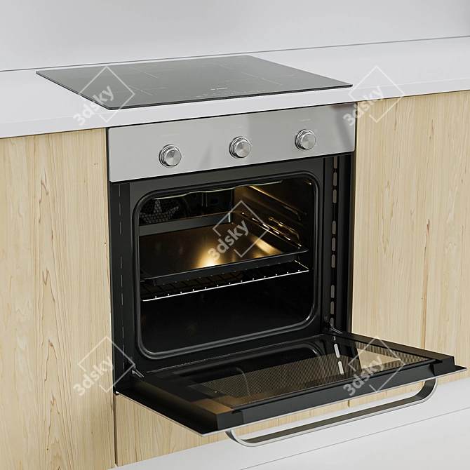 Custom Kitchen Set with Premium Appliances 3D model image 12