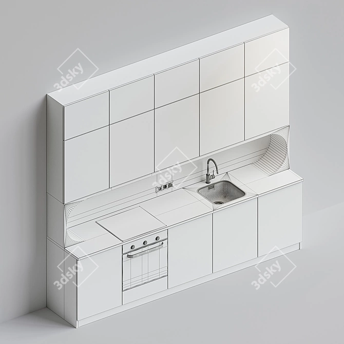 Custom Kitchen Set with Premium Appliances 3D model image 27