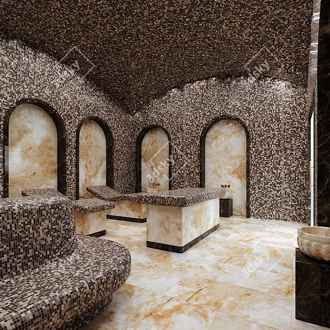 Luxury Hamam Spa Set 3D model image 2