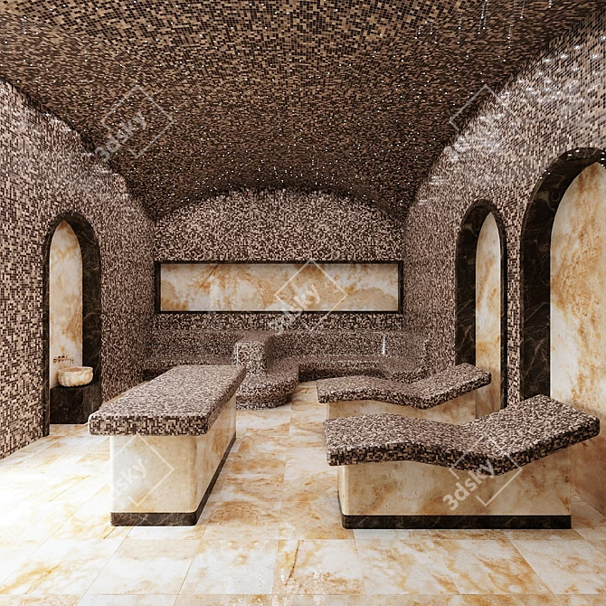 Luxury Hamam Spa Set 3D model image 4