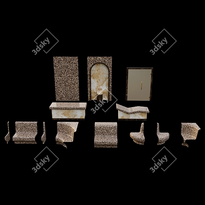 Luxury Hamam Spa Set 3D model image 5