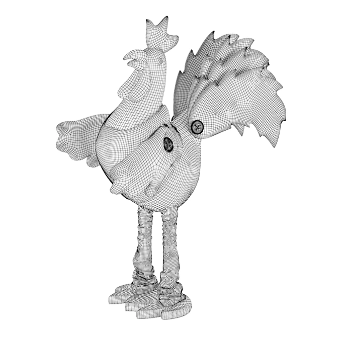 Charming Rooster Interior Toy 3D model image 3