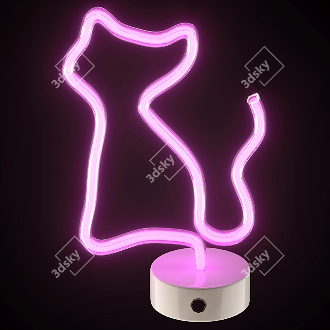 Neon Ice Lolly Table Light 3D model image 2