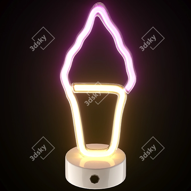 Neon Ice Lolly Table Light 3D model image 3