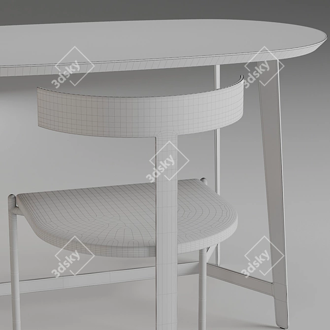 Spacious Work Desk: 1300x650mm 3D model image 3