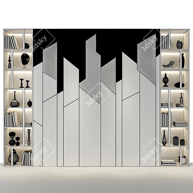 Elegant Wall Panel 207: A Stunning Decorative Accent 3D model image 2