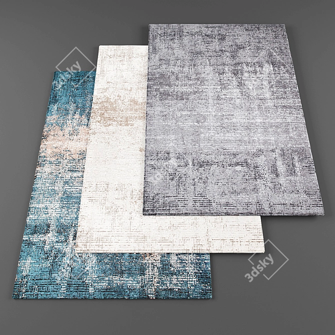 Random Set of 5 Rugs with Textures 3D model image 1