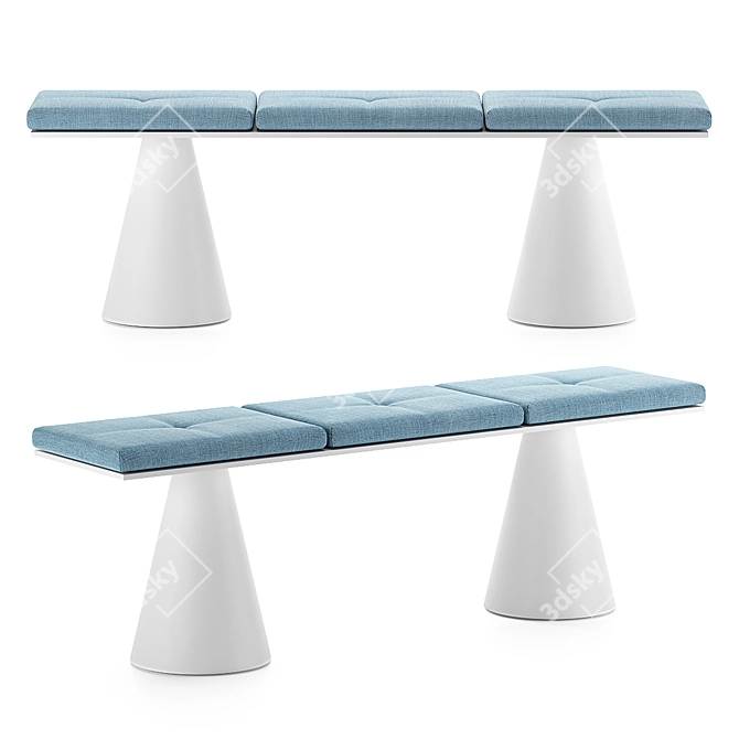 Sleek and Stylish Ikon Bench 3D model image 1