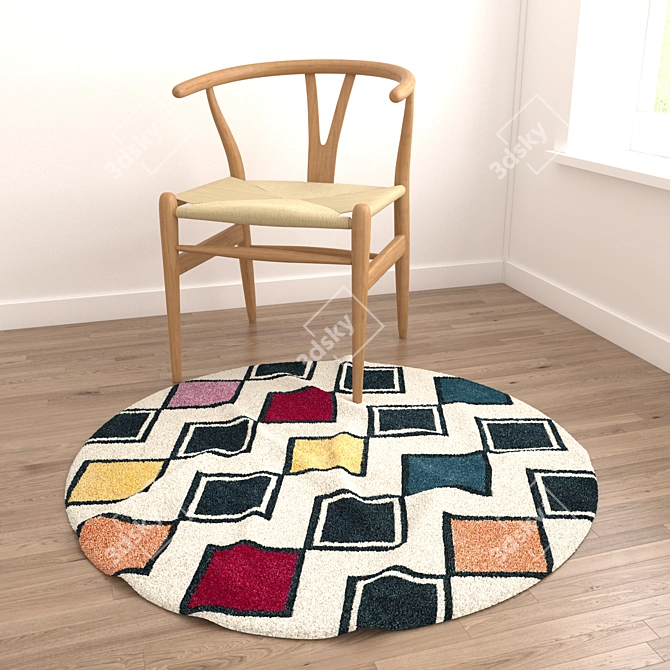 Versatile Set of 6 Round Rugs 3D model image 5