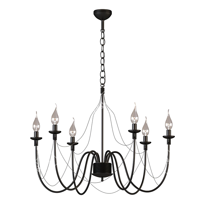 Black Candle Chandelier - 55381/5 3D model image 1