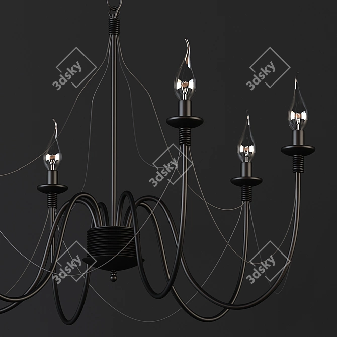 Black Candle Chandelier - 55381/5 3D model image 4