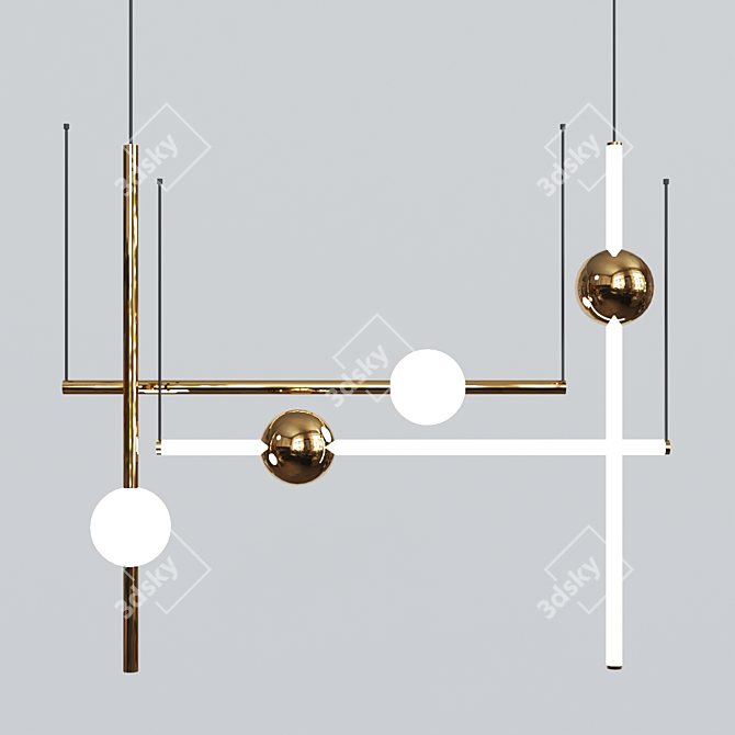 Sleek Pendant Light 13: Streamlined Elegance 3D model image 1