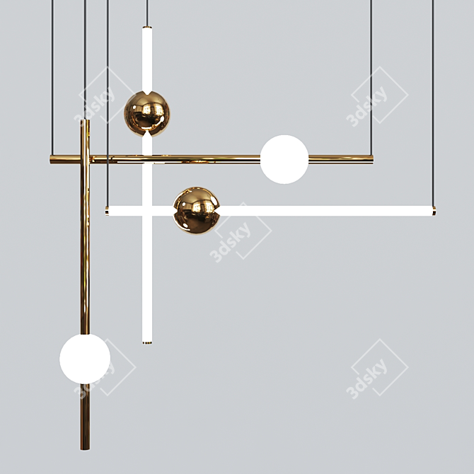 Sleek Pendant Light 13: Streamlined Elegance 3D model image 2