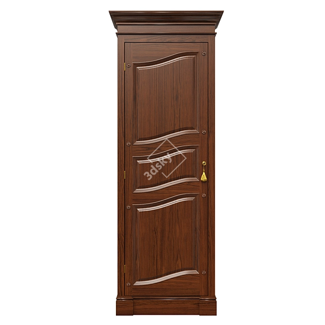 Solid Wood Wardrobe | Classic Design 3D model image 1