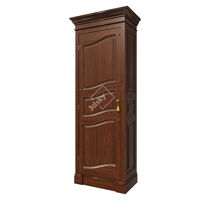 Solid Wood Wardrobe | Classic Design 3D model image 2