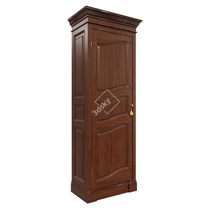 Solid Wood Wardrobe | Classic Design 3D model image 3