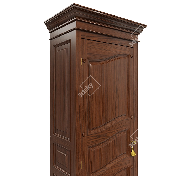 Solid Wood Wardrobe | Classic Design 3D model image 4