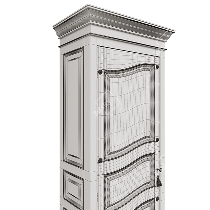 Solid Wood Wardrobe | Classic Design 3D model image 6