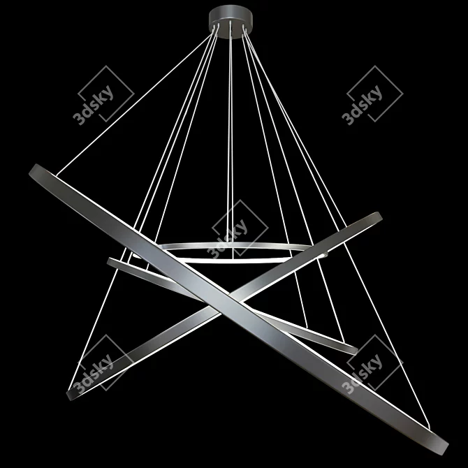 Elegant Circle Chandelier 3D model image 2