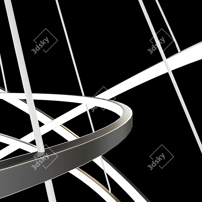 Elegant Circle Chandelier 3D model image 3