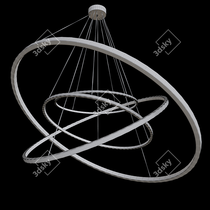 Elegant Circle Chandelier 3D model image 7