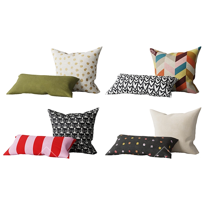 Cozy IKEA Pillow Collection 3D model image 1