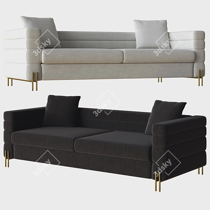 Eichholtz York Sofa: Modern, Sleek, Luxurious 3D model image 1