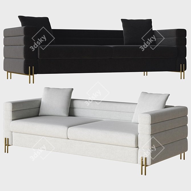 Eichholtz York Sofa: Modern, Sleek, Luxurious 3D model image 2