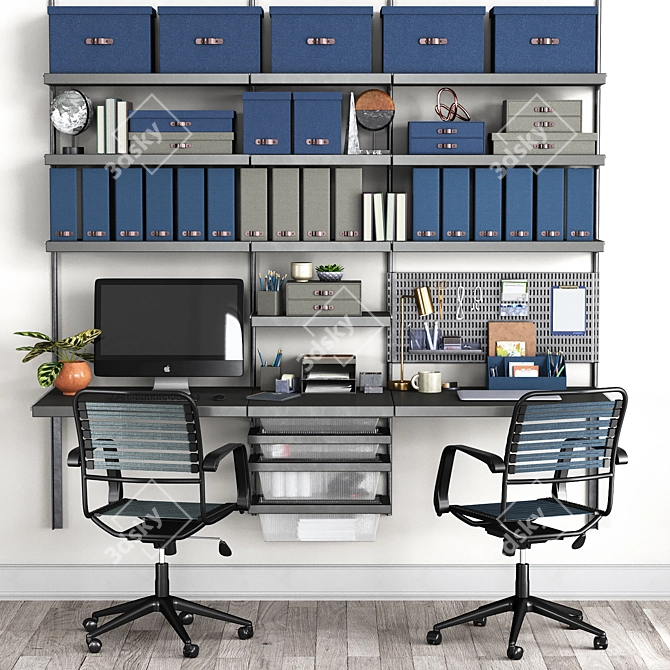 Efficient Office Organization Set 3D model image 1