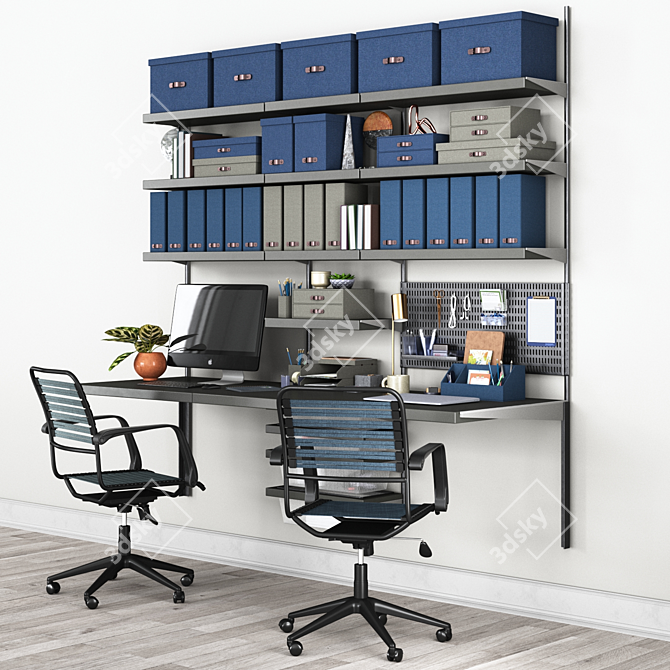 Efficient Office Organization Set 3D model image 2