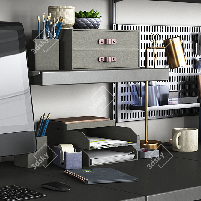 Efficient Office Organization Set 3D model image 4