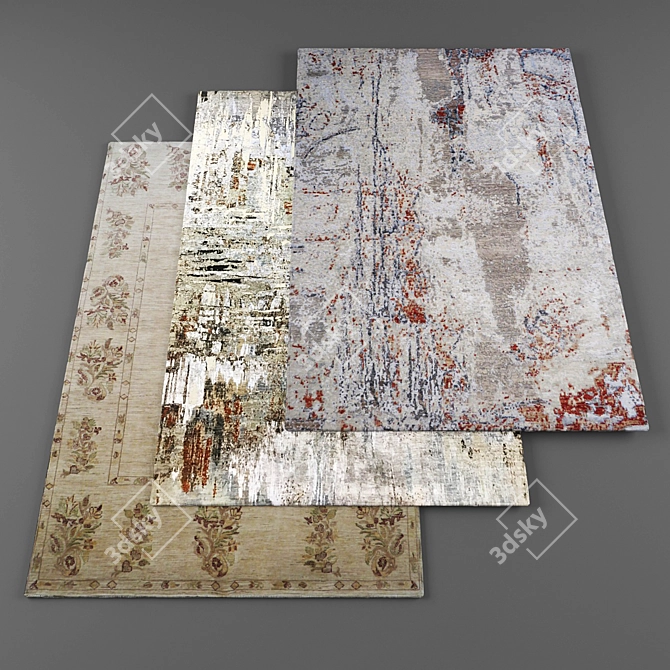 Random Set of 5 Rugs: Textured Archive 3D model image 1