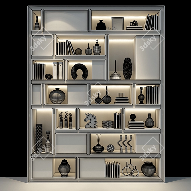 Modern Solid Wood Cabinet 3D model image 2