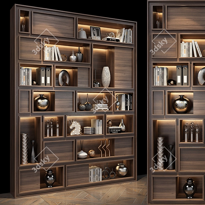 Modern Solid Wood Cabinet 3D model image 3