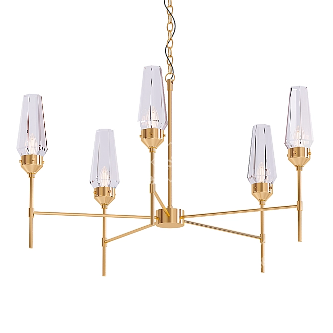 Elegant Luma 5 Arm Chandelier 3D model image 1