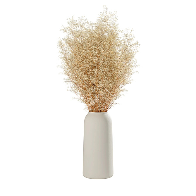 Botanical Delight: Dry Flower Vase 3D model image 4