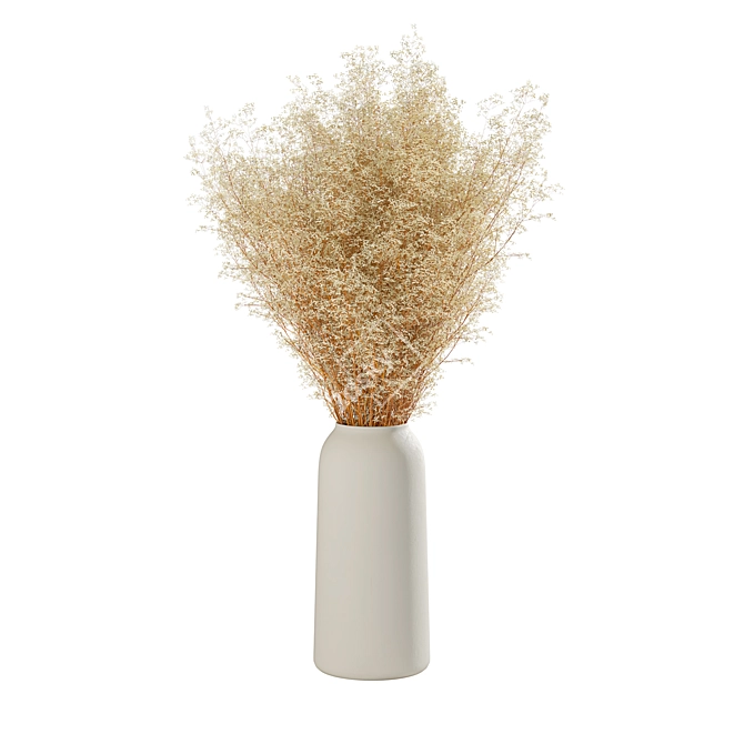 Botanical Delight: Dry Flower Vase 3D model image 5