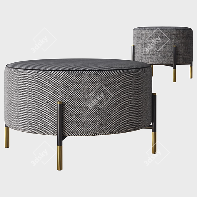 Kevin Pouf: Sleek and Stylish Seating 3D model image 1