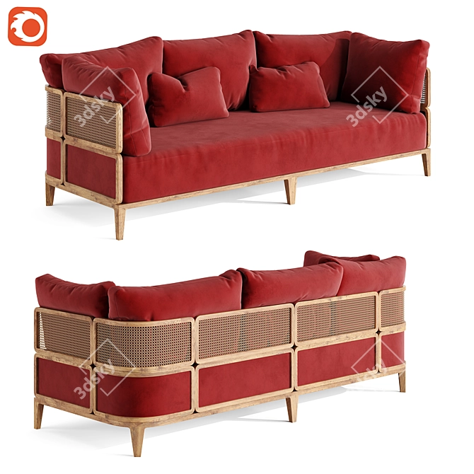 Elegant Promenade Sofa: Luxurious Comfort 3D model image 1