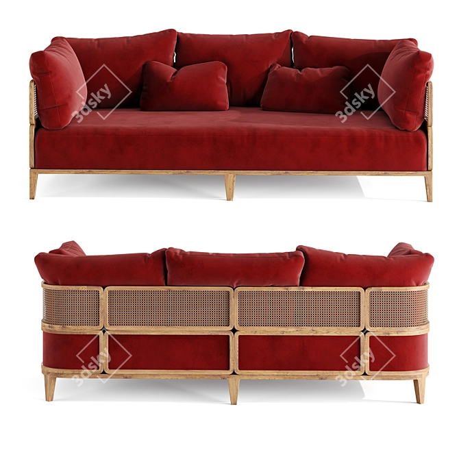 Elegant Promenade Sofa: Luxurious Comfort 3D model image 2